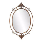 Howard Elliott 33"x21" Decorative Wall and Accent Mirror with Vintage Oval Metal Frame: Antique Gold, No Assembly Required