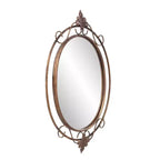 Specchio decorativo ovale da parete 33"x21" con cornice in metallo oro anticato