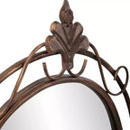 Specchio decorativo ovale da parete 33"x21" con cornice in metallo oro anticato