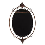 Specchio decorativo ovale da parete 33"x21" con cornice in metallo oro anticato
