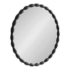 Kate & Laurel All Things Decor 26" Perlina Modern Scalloped Round Mirror Black: Includes Mounting Hardware, No Assembly Required