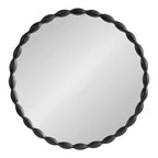 Specchio da parete rotondo smerlato, 26", nero