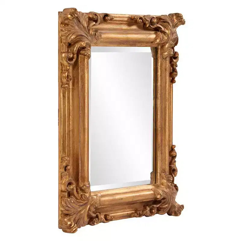 Howard Elliott 23"x20" Wood Frame Edwin Decorative Wall Mirror Gold: Beveled Glass, Antique Style, Vertical/Horizontal Mount