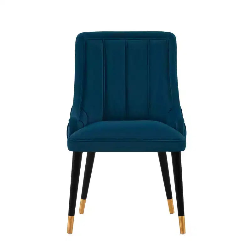 Modern Velvet Upholstered Dining Chair in Midnight Blue