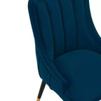 Sedia da pranzo moderna imbottita in velluto blu notte
