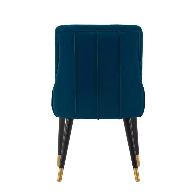 Modern Velvet Upholstered Dining Chair in Midnight Blue