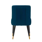 Sedia da pranzo moderna imbottita in velluto blu notte