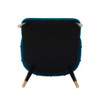 Sedia da pranzo moderna imbottita in velluto blu notte