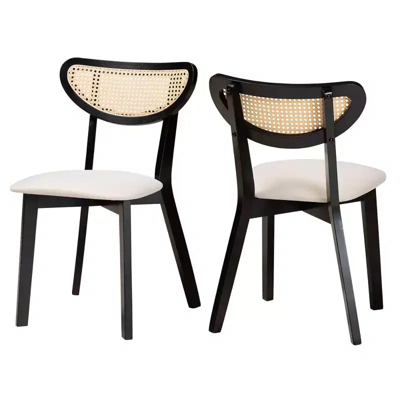 Mid-Century Rattan Dining Chairs, Set of 2