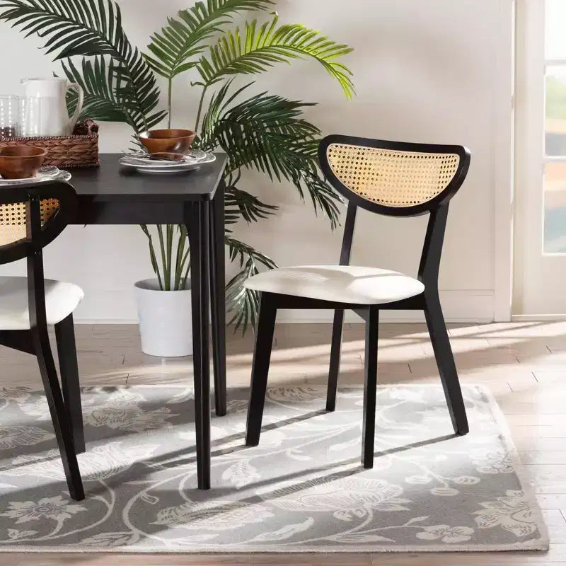 Mid-Century Rattan Dining Chairs, Set of 2