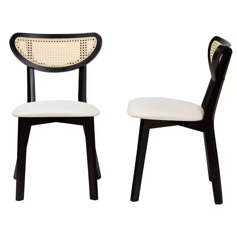 Mid-Century Rattan Dining Chairs, Set of 2