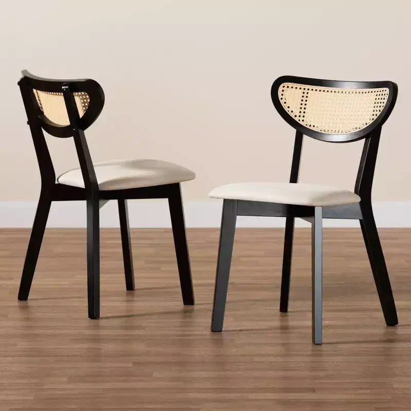 Mid-Century Rattan Dining Chairs, Set of 2