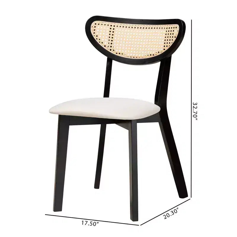 Mid-Century Rattan Dining Chairs, Set of 2
