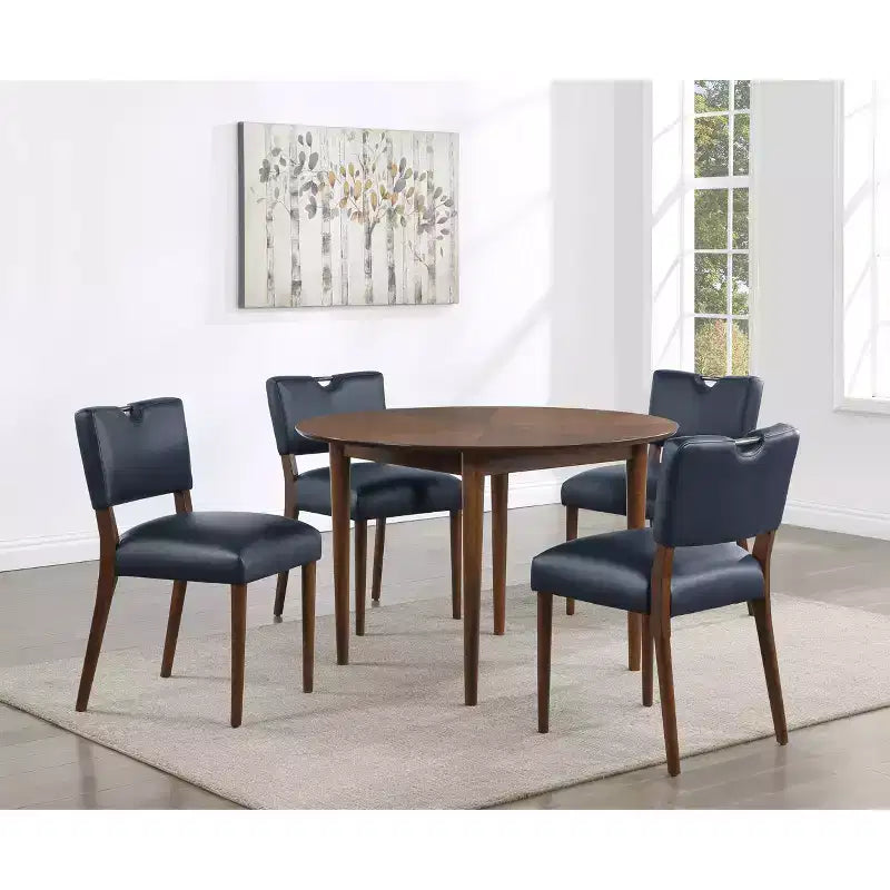 Round Dining Table with Walnut Finish