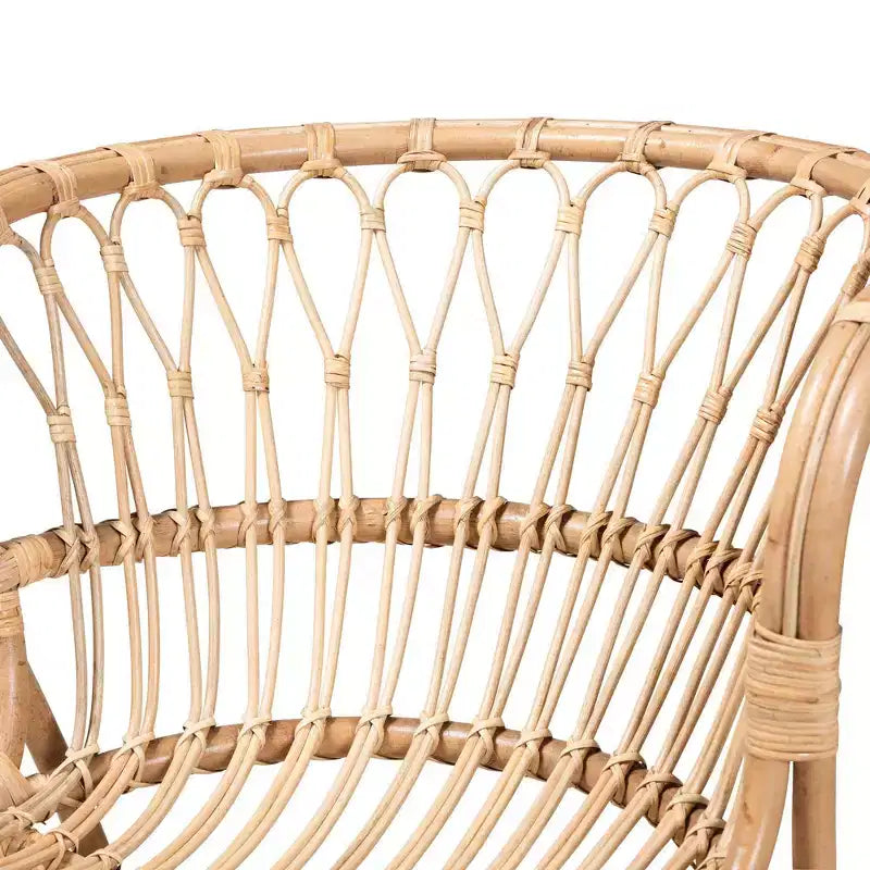 Alaya Rattan Accent Chair – Handcrafted, Indoor, No Ottoman