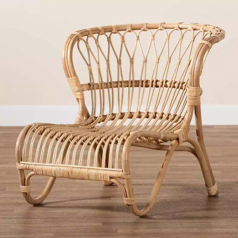 Alaya Rattan Accent Chair – Handcrafted, Indoor, No Ottoman