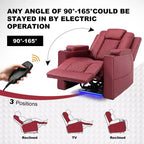Poltrona Reclinabile Elettrica Massaggiante con LED e Pelle Sintetica - Rossa