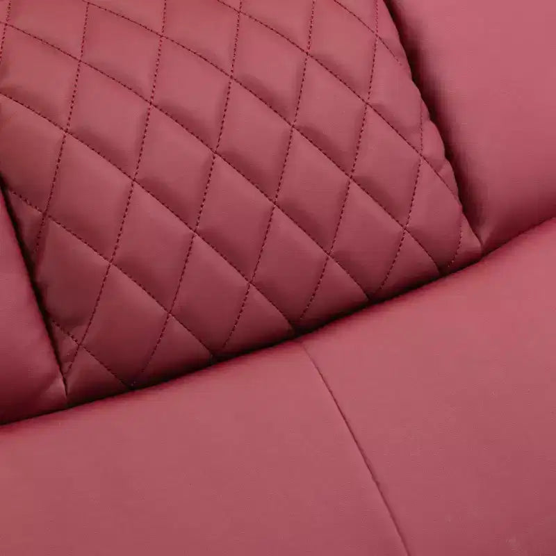 Electric Massage Recliner Chair with LED and PU Leather - Red