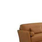 Divano in pelle cuoio da 213 cm con gambe in metallo e struttura in legno