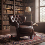 30" Brancaster Accent Chair Vintage Brown/Aluminum - Acme Furniture: Leather Upholstery, Tufted, No Assembly Required