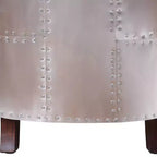 Poltrona accent in pelle marrone vintage da 30" con telaio in alluminio