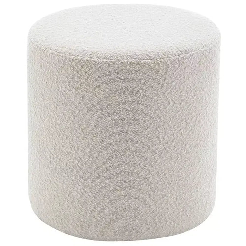 18" Round Pouf Ottoman – White