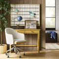 Upholstered Adjustable Height Office Chair - Cream