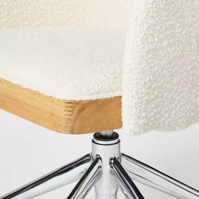 Upholstered Adjustable Height Office Chair - Cream
