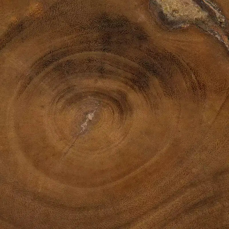 Round Reclaimed Teak Side Table with Rustic Tripod Base