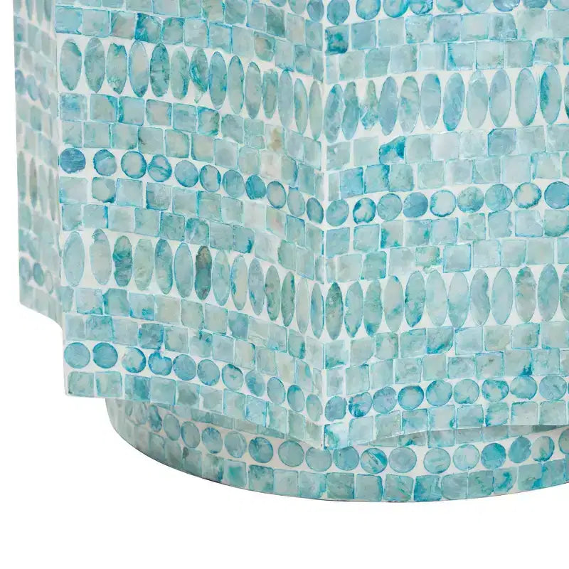 Mother of Pearl End Table – Bohemian Octagon Top, No Assembly Required