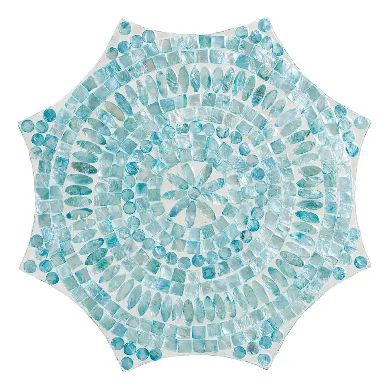 Mother of Pearl End Table – Bohemian Octagon Top, No Assembly Required