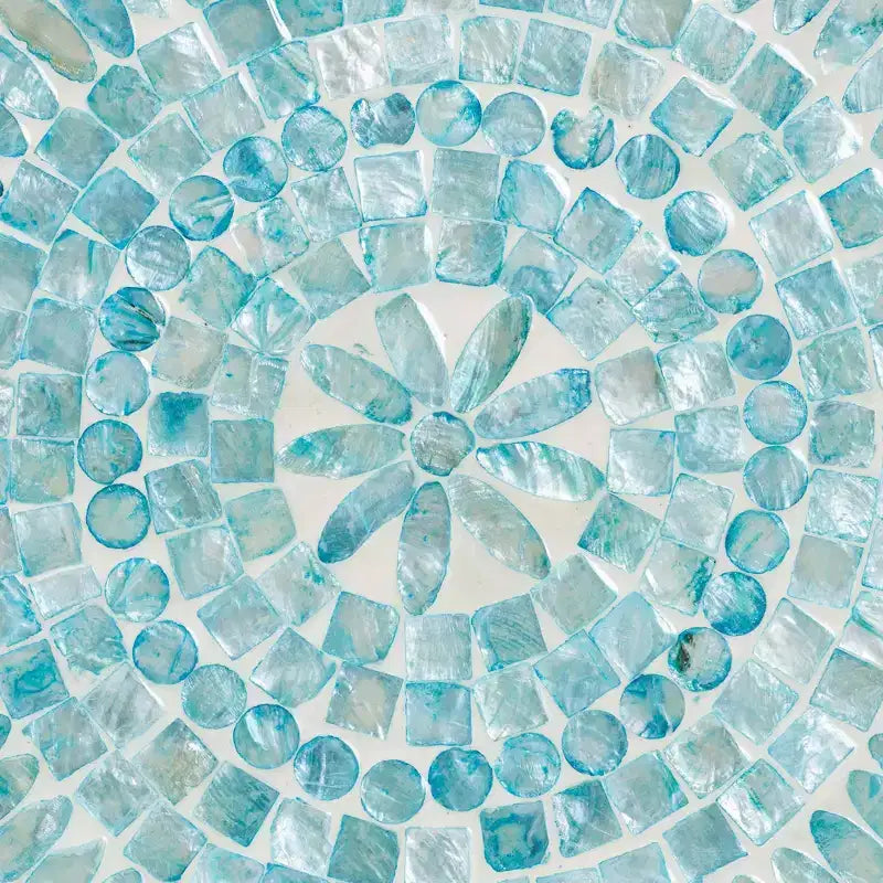 Mother of Pearl End Table – Bohemian Octagon Top, No Assembly Required