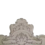 Letto matrimoniale "California King" – Finitura bianco osso con rivestimento in ecopelle
