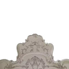 Letto matrimoniale "California King" – Finitura bianco osso con rivestimento in ecopelle