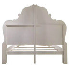 Letto matrimoniale "California King" – Finitura bianco osso con rivestimento in ecopelle