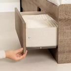 Letto a piattaforma singolo con 3 cassetti – Finitura marrone/rovere invecchiato