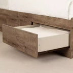 Letto a piattaforma singolo con 3 cassetti – Finitura marrone/rovere invecchiato