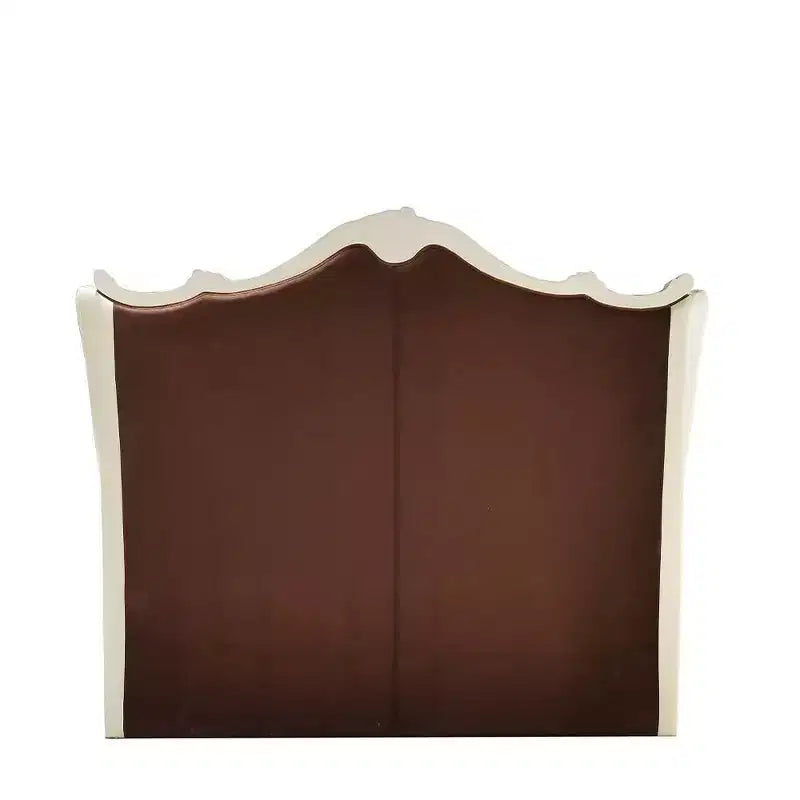 95" California King Upholstered Panel Bed – Faux Leather, Tufted Headboard, Claw Feet, Bone White