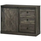 Mobile credenza stile rustico per caffè, credenza e buffet da cucina con anta scorrevole a granaio e 3 cassetti per il soggiorno