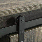 Mobile credenza stile rustico per caffè, credenza e buffet da cucina con anta scorrevole a granaio e 3 cassetti per il soggiorno