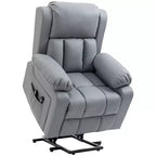 HOMCOM Electric Power Lift Chair for Elderly with Vibration Massage, Remote Control, Side Pockets, Gray