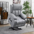 Power Lift Recliner Chair with Vibration Massage, Heat, Remote Control & Side Pockets – Gray