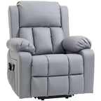 Poltrona reclinabile Power Lift con massaggio vibrante, calore, telecomando e tasche laterali – Grigio