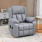 Poltrona reclinabile Power Lift con massaggio vibrante, calore, telecomando e tasche laterali – Grigio