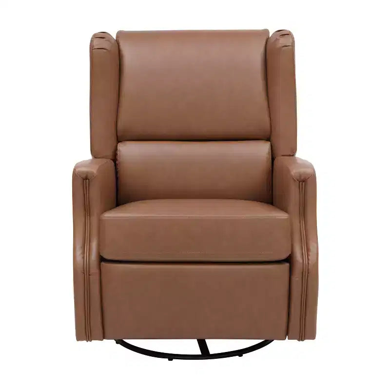 Manual Glider Rocker Recliner Chair with 360° Swivel – Wingback Style for Living Room, Bedroom or Nursery