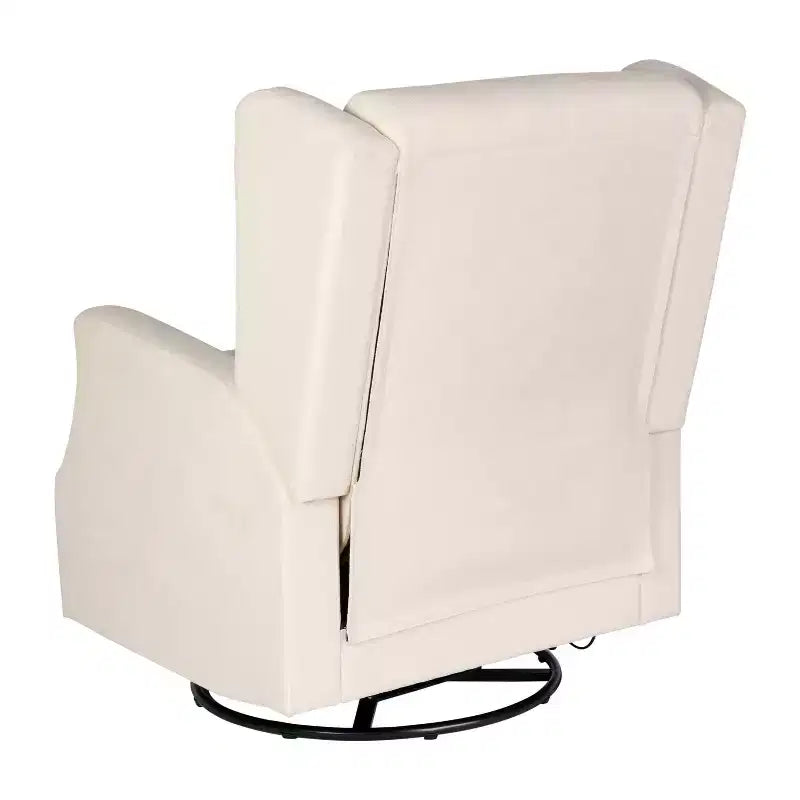Manual Glider Rocker Recliner Chair with 360° Swivel – Wingback Style for Living Room, Bedroom or Nursery