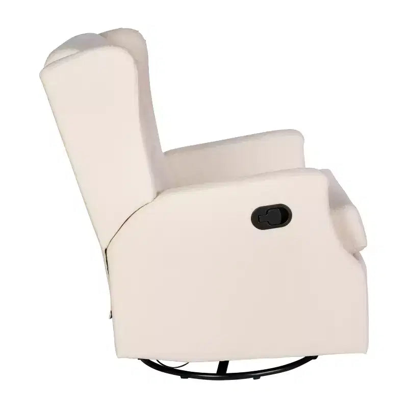 Manual Glider Rocker Recliner Chair with 360° Swivel – Wingback Style for Living Room, Bedroom or Nursery