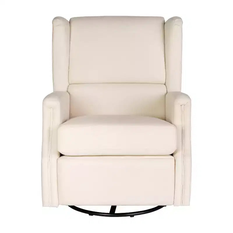 Manual Glider Rocker Recliner Chair with 360° Swivel – Wingback Style for Living Room, Bedroom or Nursery