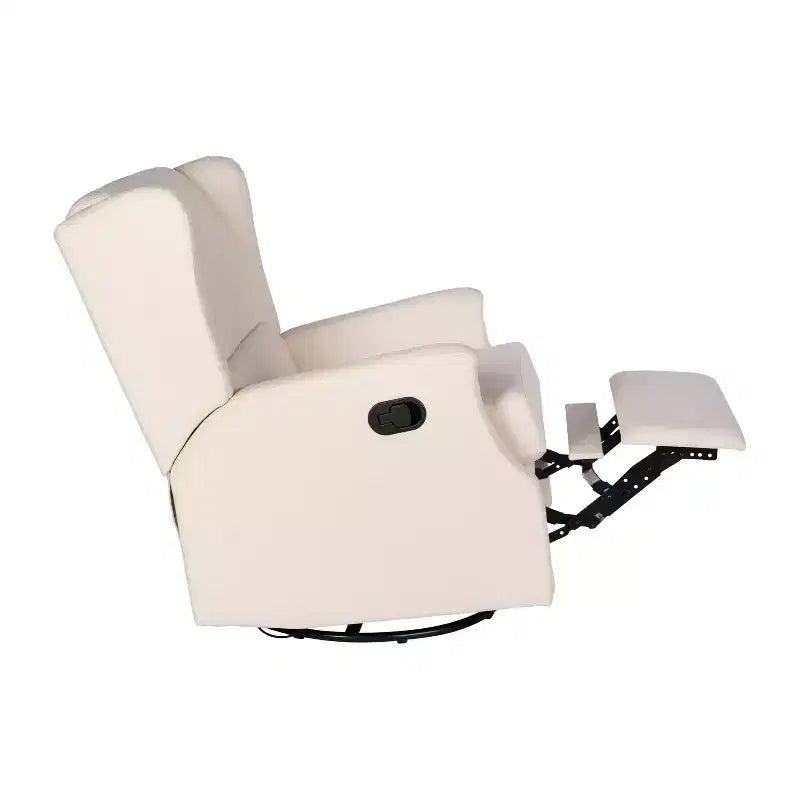 Manual Glider Rocker Recliner Chair with 360° Swivel – Wingback Style for Living Room, Bedroom or Nursery