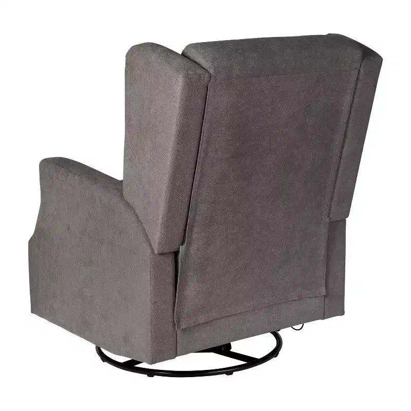 Manual Glider Rocker Recliner Chair with 360° Swivel – Wingback Style for Living Room, Bedroom or Nursery